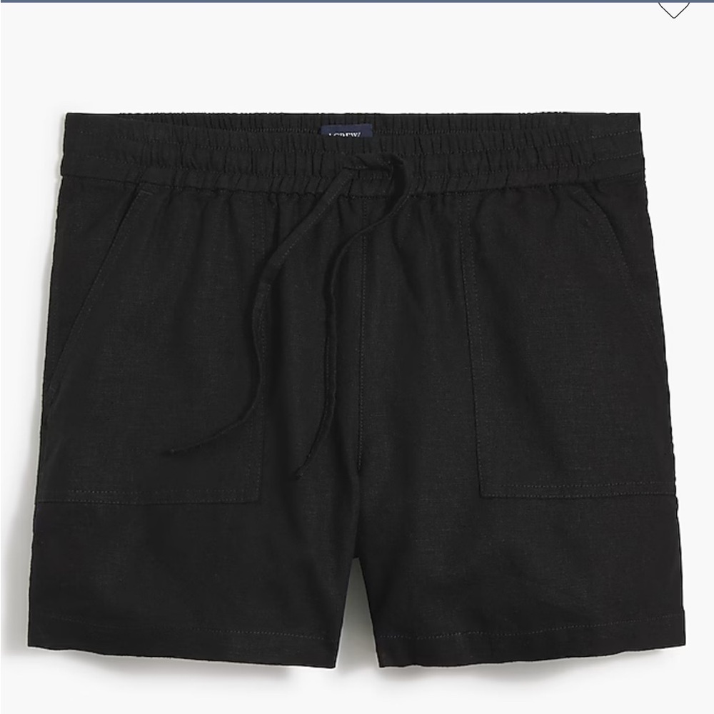 NWOT J.Crew Linen-Blend Shorts Black